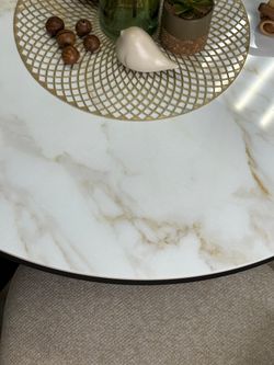 Стол KENNER RR900 черный/керамика мрамор белый глянец