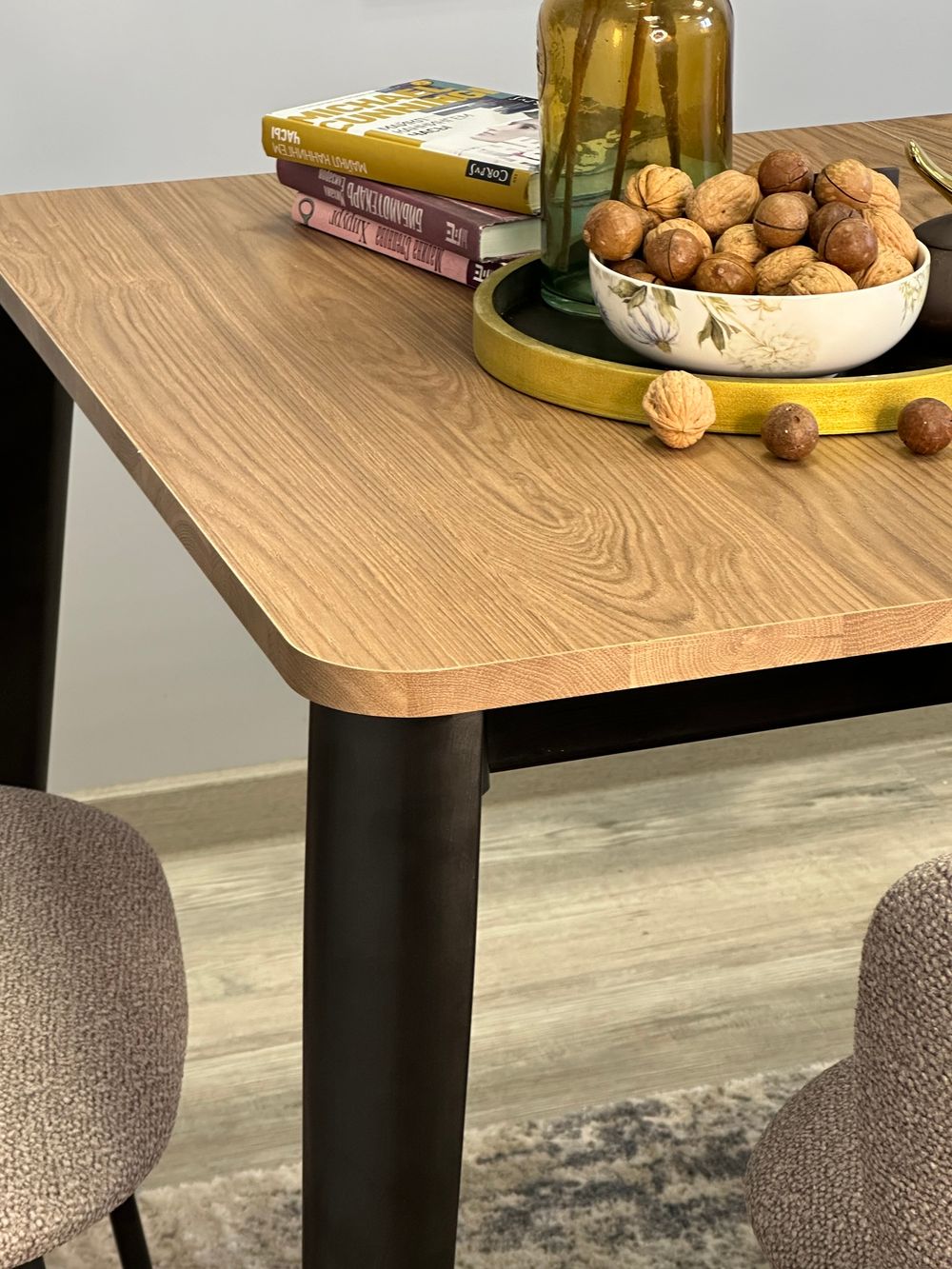 Стол KENNER KS1200 черный/дуб коричневый