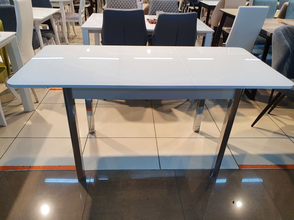 Стол KENNER 1100s белый/стекло белое глянец