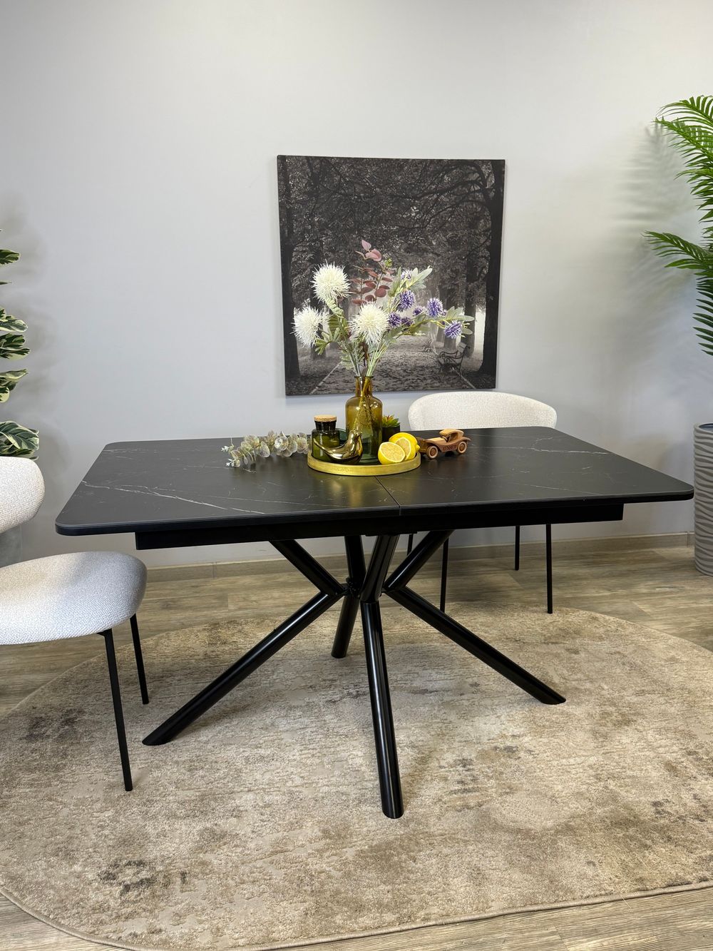 Стол KENNER DM1400 черный/керамика черная