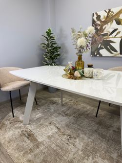 Стол KENNER SL1600 белый/стекло белое глянец