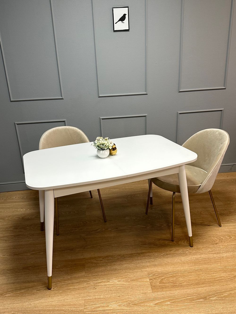 Стол KENNER K1200 белый/стекло белое сатин