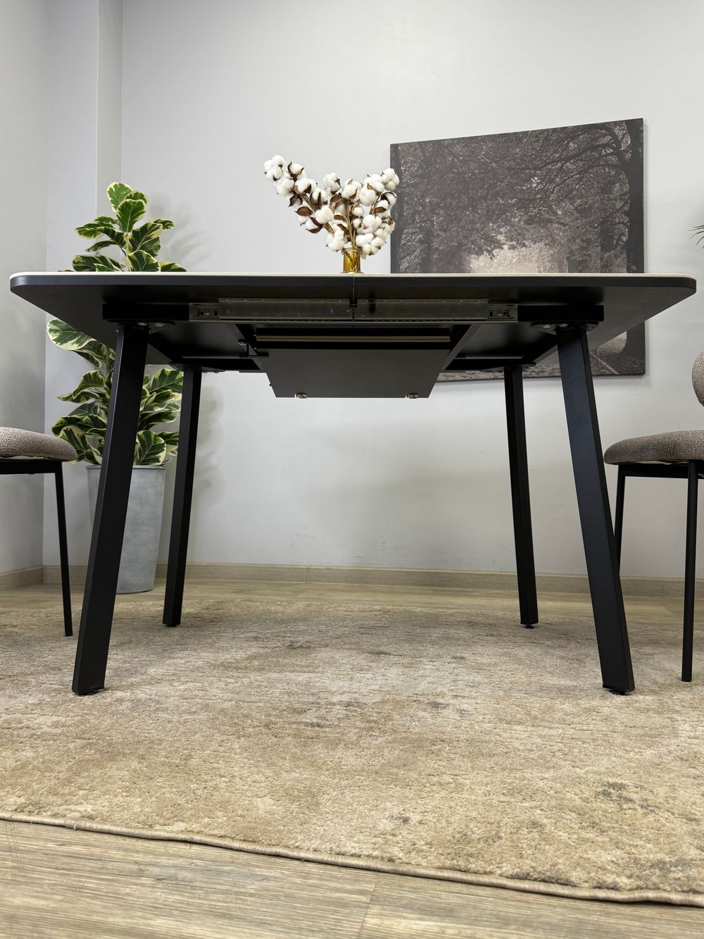 Стол KENNER AK900 черный/OKARA LIGHT YELLOW