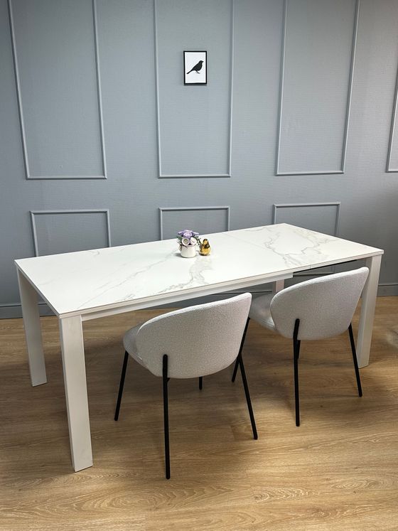 Стол KENNER BL1300 белый/керамика мрамор белый