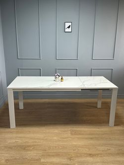 Стол KENNER BL1300 белый/керамика мрамор белый