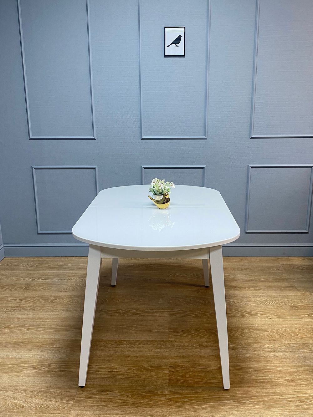 Стол KENNER 1300 М белый/стекло белое глянец