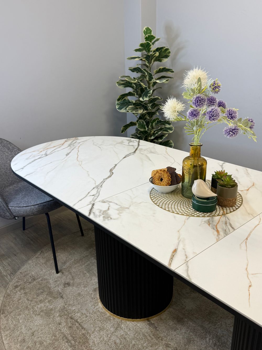 Стол Kenner LDs2000, белый/керамика GILT WHITE арт.170111