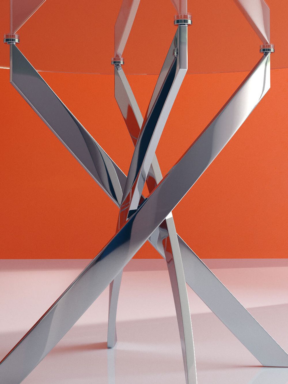 Стол KENNER R1000 хром/стекло белое глянец