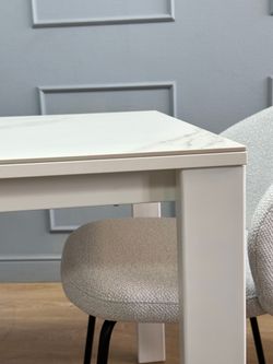 Стол KENNER BL1300 белый/керамика мрамор белый