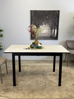 Стол KENNER LK900 черный/керамика CARMEN LIGHT GRAY