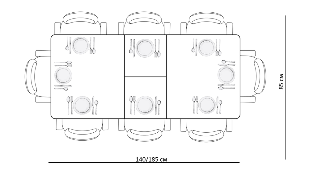 Стол KENNER DM1400 черный/керамика черная