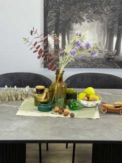 Стол KENNER LD2000 черный/керамика мрамор серый