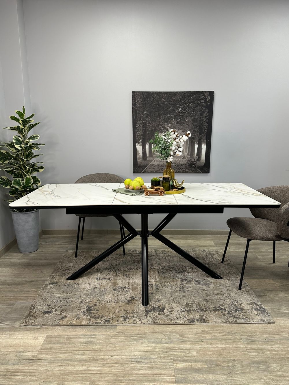 Стол KENNER DM1400 черный/керамика золотая