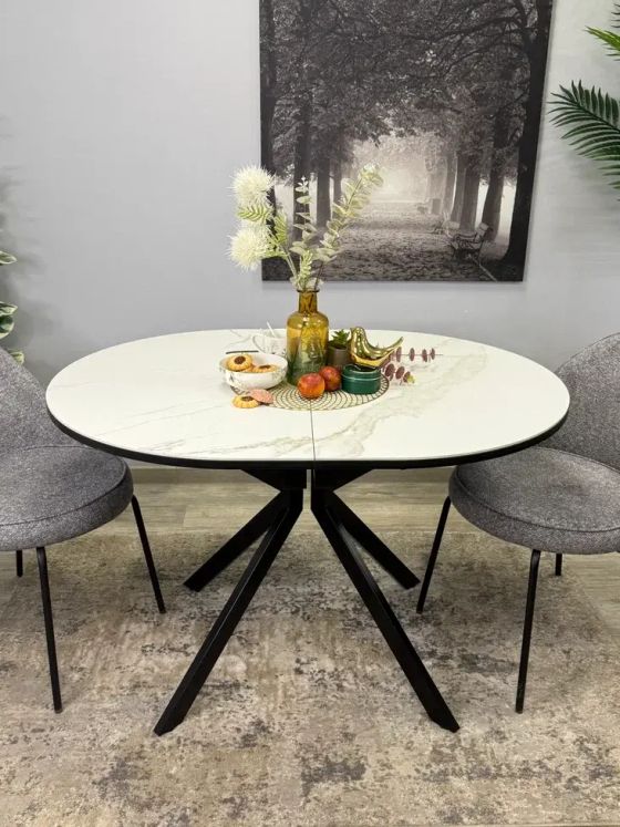 Стол KENNER DO1200 черный/керамика белая