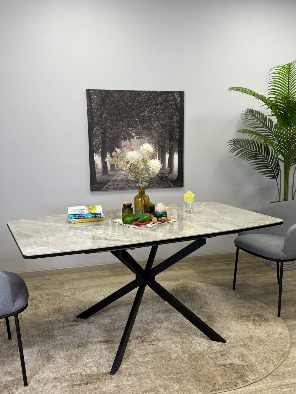 Стол Kenner BR1200, черный/керамика ITALIAN MIDDLE GRAY