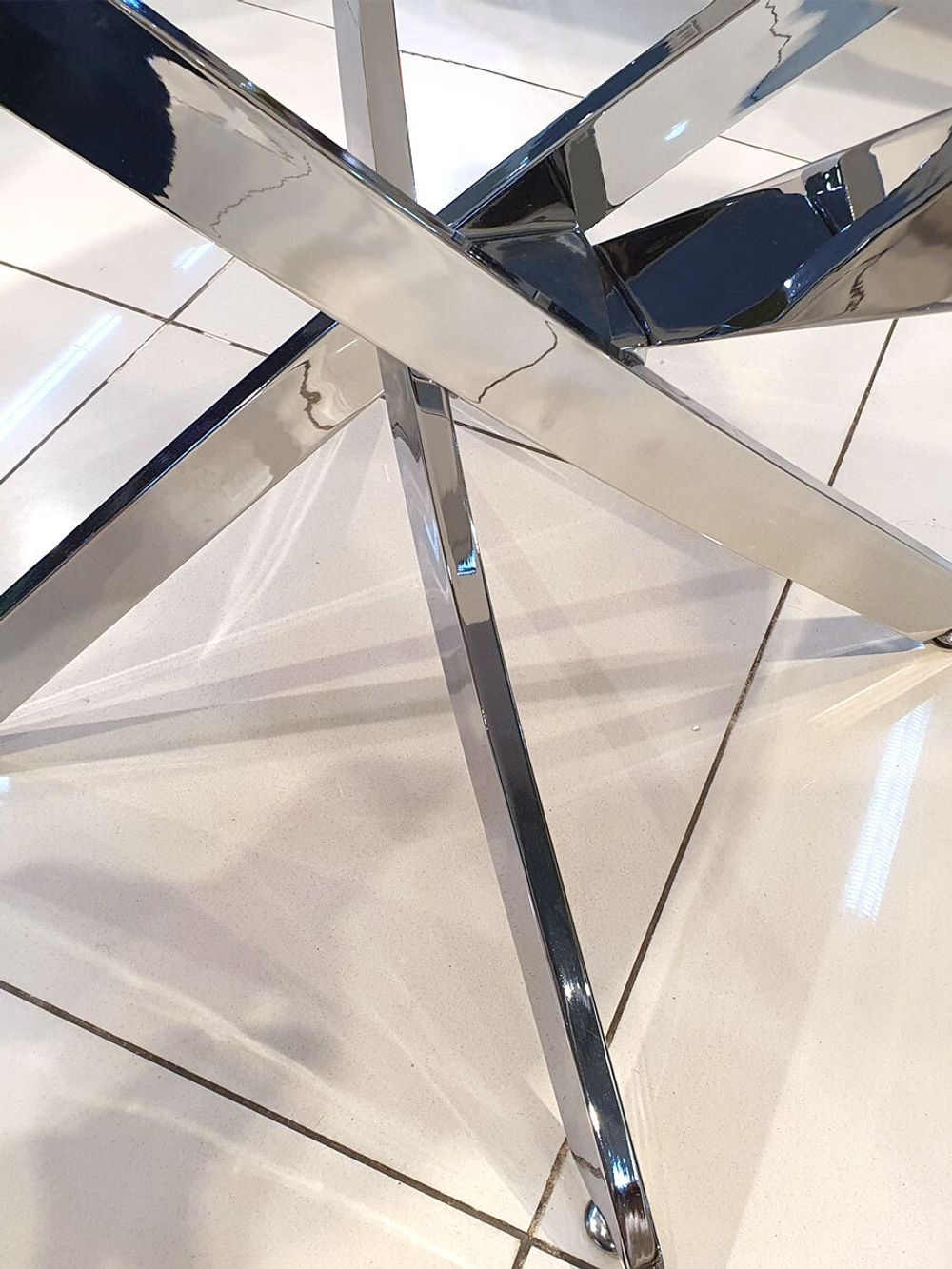 Стол KENNER R1100 хром/стекло белое глянец