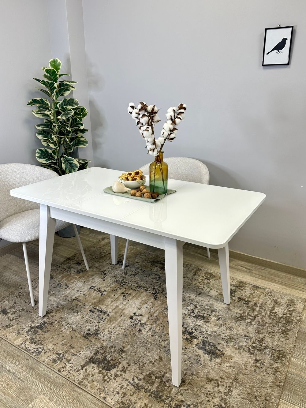 Стол KENNER 900 М белый/стекло белое глянец