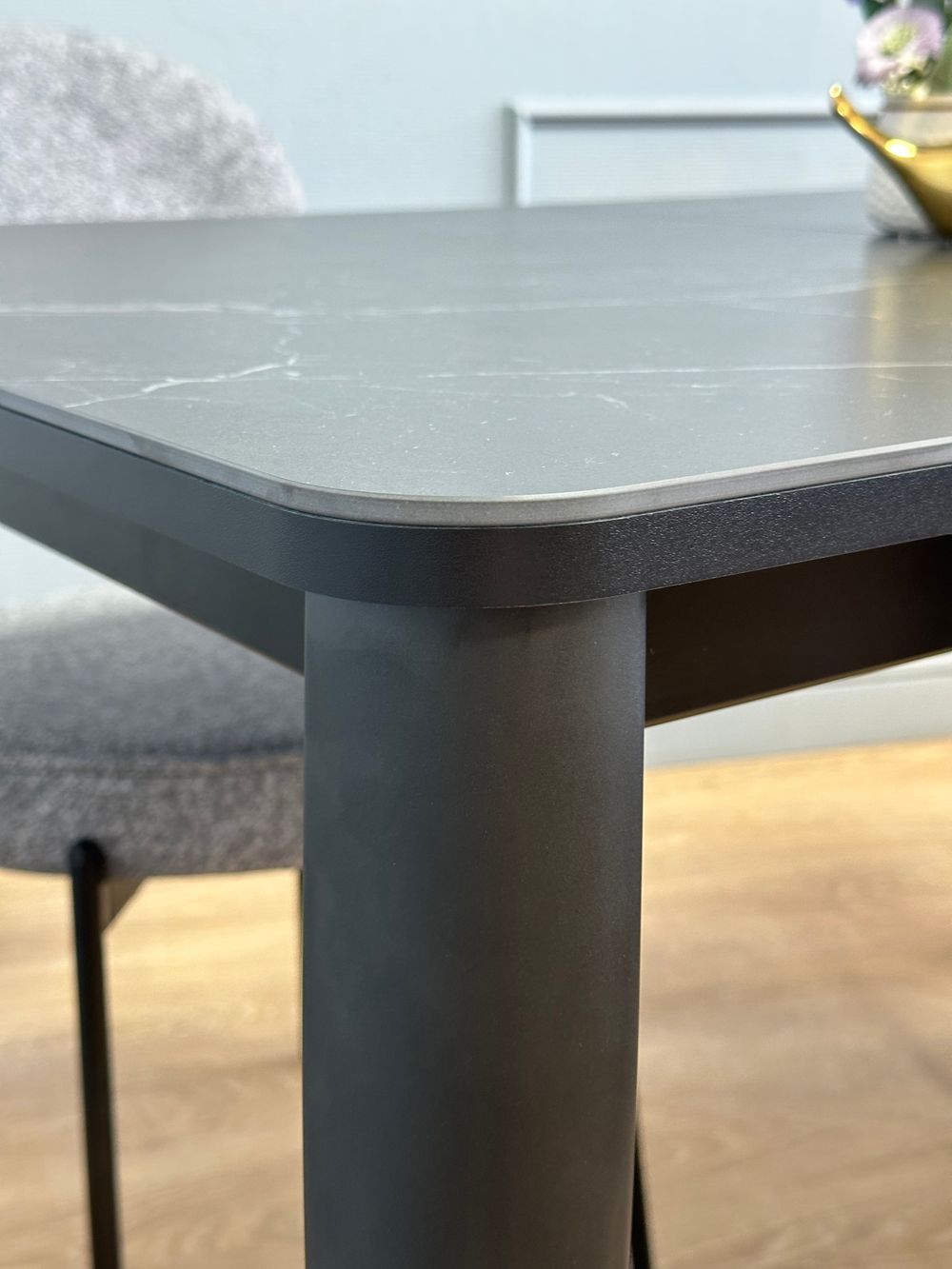 Стол KENNER KS1200 черный/керамика мрамор черный