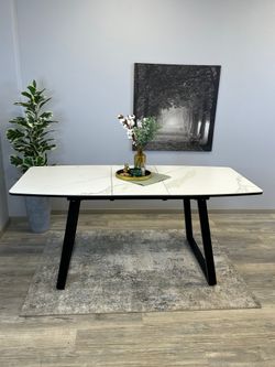 Стол KENNER AZ1400 черный/керамика белая