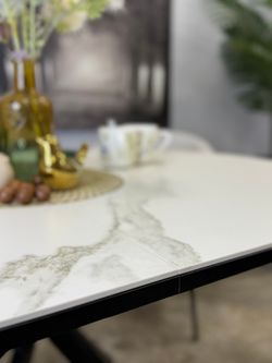 Стол KENNER DO1300 черный/керамика белая