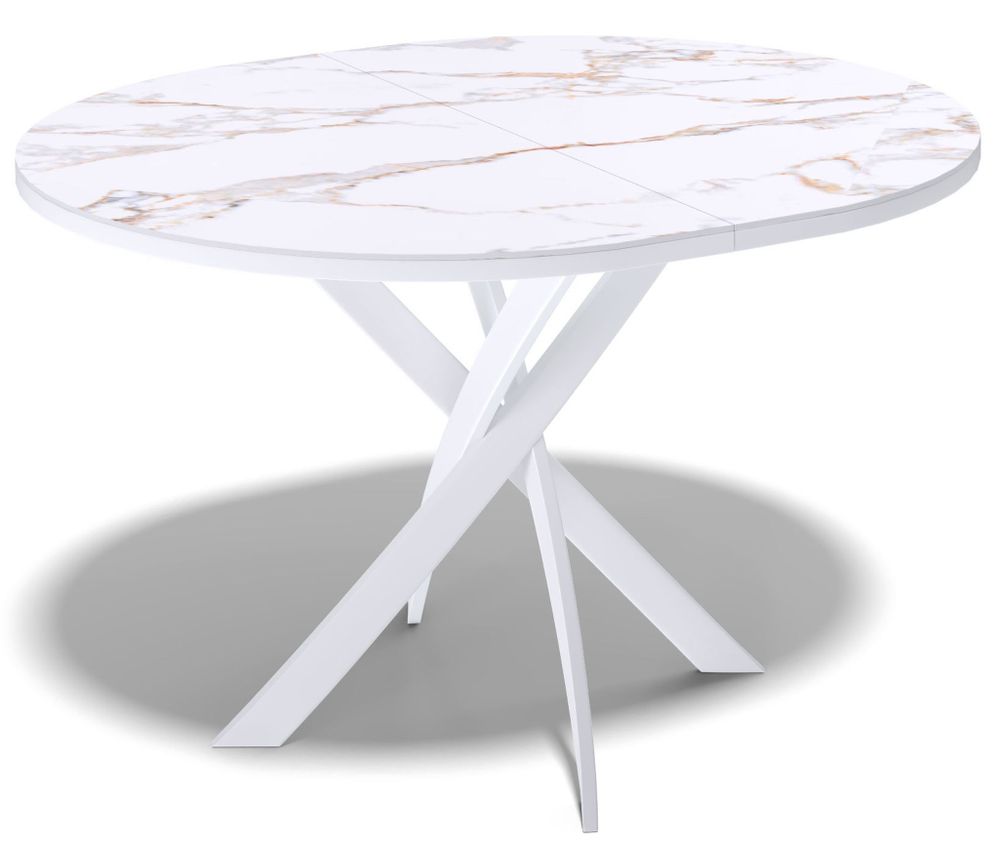 Стол KENNER R1100 белый/стекло белое глянец