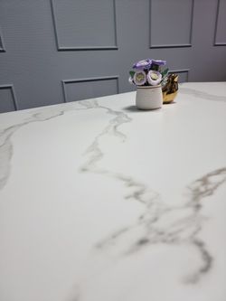 Стол KENNER ME1600 черный/керамика мрамор белый