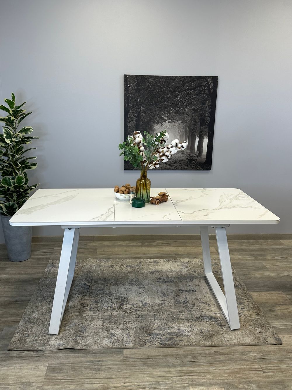 Стол KENNER AZ1200 белый/керамика мрамор белый