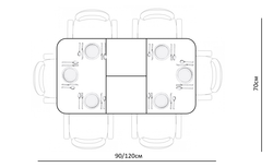 Стол KENNER 900K белый/стекло белое сатин