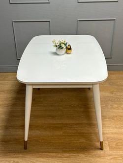 Стол KENNER 1200K белый/стекло белое глянец