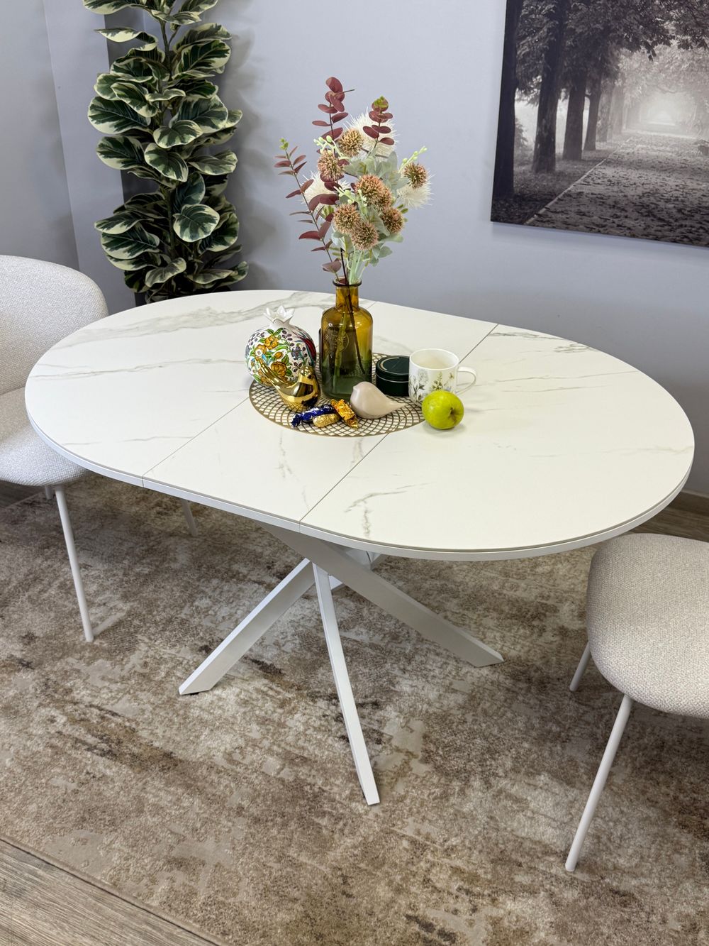 Стол Kenner R1000, белый/керамика TOP ALPINE WHITE арт.170118