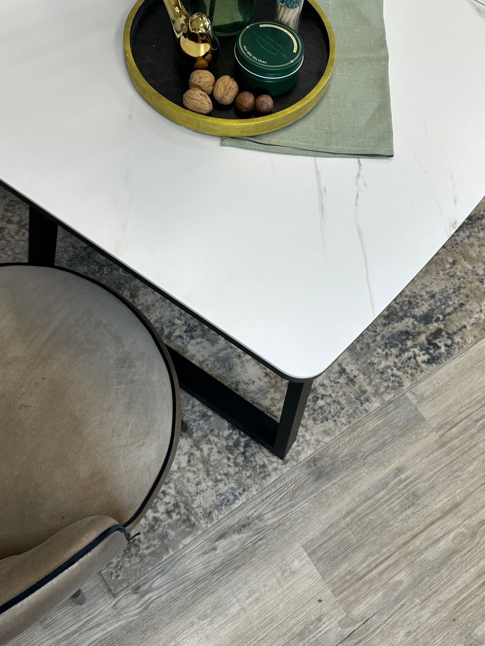 Стол KENNER AZ1400 черный/керамика белая