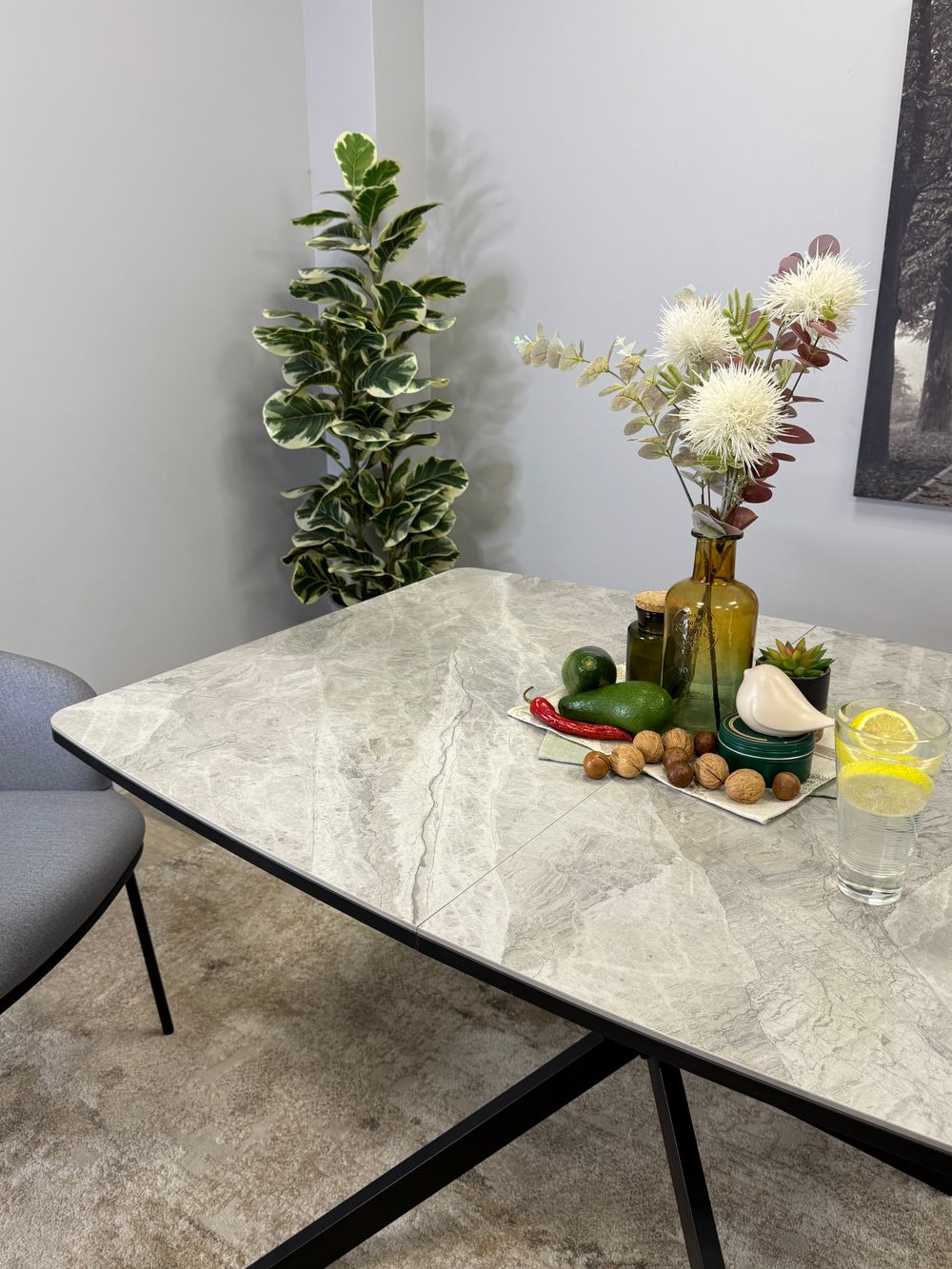 Стол Kenner BR1200, черный/керамика ITALIAN MIDDLE GRAY