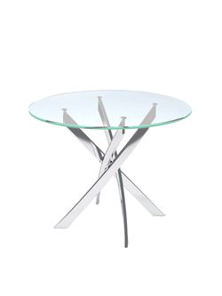 Стол KENNER R1000 хром/стекло прозрачное