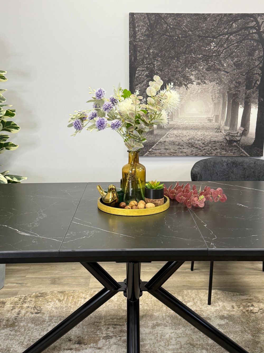 Стол KENNER DM1550 черный/керамика черная