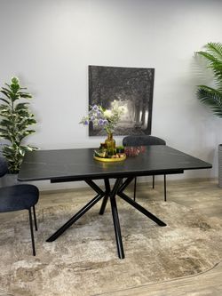 Стол KENNER DM1550 черный/керамика черная