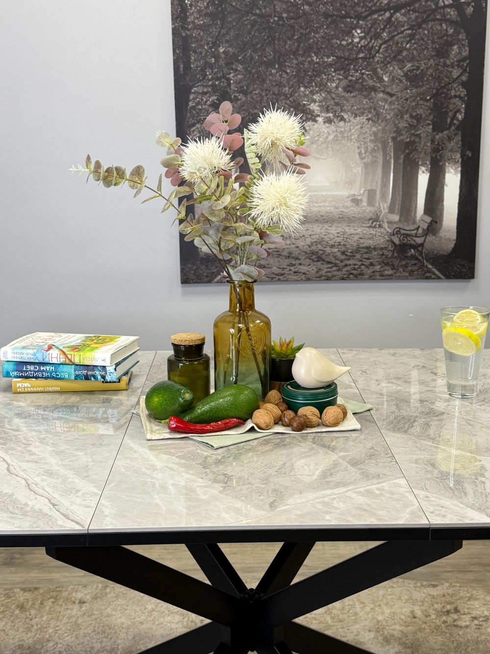 Стол Kenner BR1200, черный/керамика ITALIAN MIDDLE GRAY