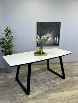 Стол KENNER AZ1400 черный/керамика белая