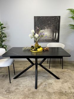 Стол KENNER DM1400 черный/керамика черная